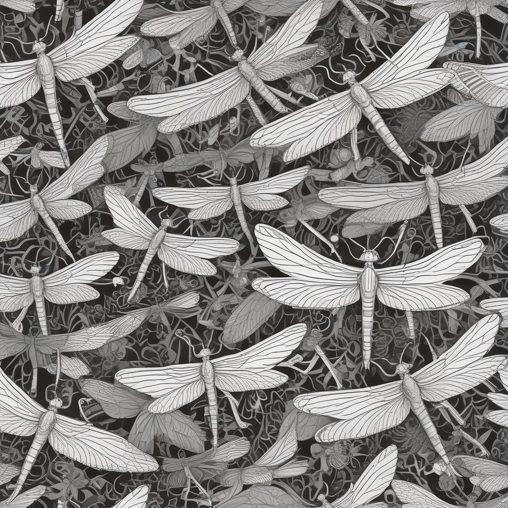 Gray Dragonfly Wall Print